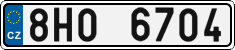 License plate of the Czech Republic, Cars (2001)