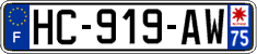 French license plate, SIV (ordinary)