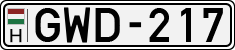 license plates of Hungary, Cars (1990)