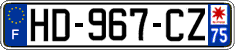 French license plate, SIV (ordinary)