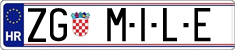 License plate of Croatia, Vanity Plates