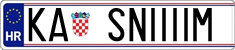 License plate of Croatia, Vanity Plates