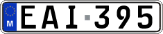 License plate of Malta, Regular plates (ABC 123)