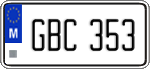 License plate of Malta, Regular plates (ABC 123)