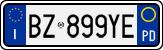 License plate of Italy, Cars (1994 year series)