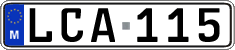 License plate of Malta, Regular plates (ABC 123)