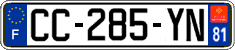 French license plate, SIV (ordinary)