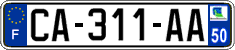 French license plate, SIV (ordinary)
