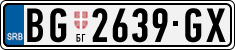 License plate of Serbia, Cars