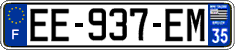 French license plate, SIV (ordinary)