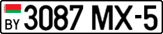 License plate Belarus, Cars (2004)
