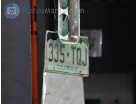 335-TQJ, License plate without vehicle