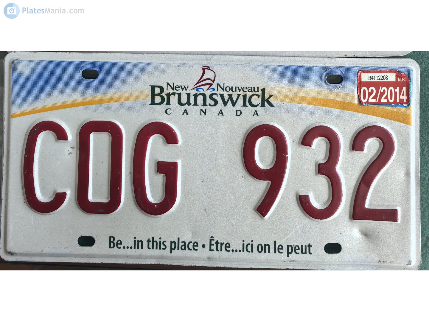COG 932, License plate without vehicle 