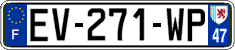 French license plate, SIV (ordinary)