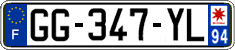 French license plate, SIV (ordinary)