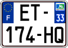 French license plate, SIV (ordinary)