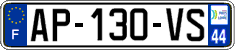 French license plate, SIV (ordinary)