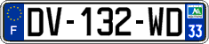French license plate, SIV (ordinary)