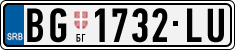 License plate of Serbia, Cars
