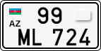 License plate of Azerbaijan, Cars