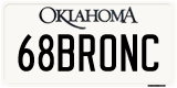 Oklahoma, Vanity Plates
