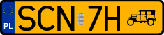 License plates of Poland, Oldtimers