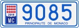 License plate of Monaco, Cars