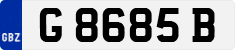 License plate of Gibraltar, Regular car plates (G 1234 A)