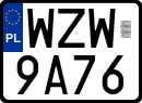 License plates of Poland, Special vehicles and motorcycles
