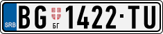 License plate of Serbia, Cars