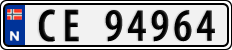 License plate of Norway, Cars
