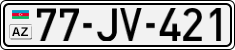 License plate of Azerbaijan, Cars