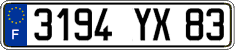 French license plate, FNI