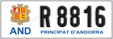 License plate of Andorra, Cars (A 1234)