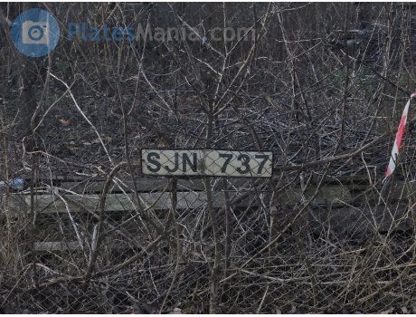 SJN 737, License plate without vehicle