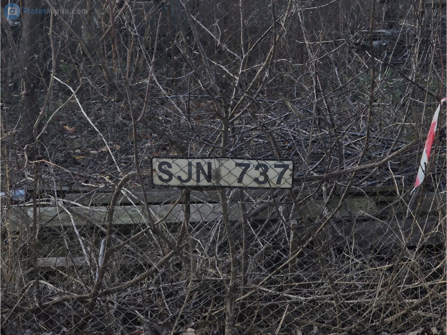SJN 737, License plate without vehicle 