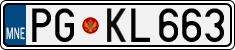 License plate of Montenegro, Cars
