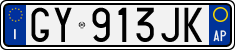 License plate of Italy, Cars (1994 year series)