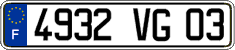 French license plate, FNI