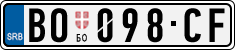 License plate of Serbia, Cars