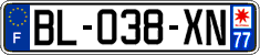 French license plate, SIV (ordinary)