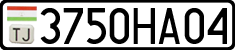 License plate of Tajikistan, Private owners (2009)