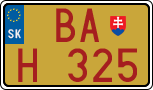 License plate of Slovakia, Oldtimers