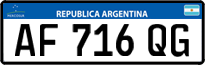 License plate of Argentina, Cars (Mercosur, AB 123 CD)