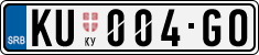 License plate of Serbia, Cars