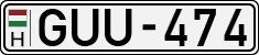 license plates of Hungary, Cars (1990)