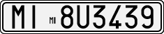 License plate of Italy, Cars (1927 year series)