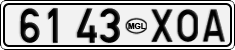 License plate of Mongolia, Cars