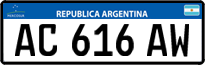 License plate of Argentina, Cars (Mercosur, AB 123 CD)
