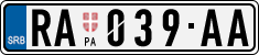 License plate of Serbia, Cars